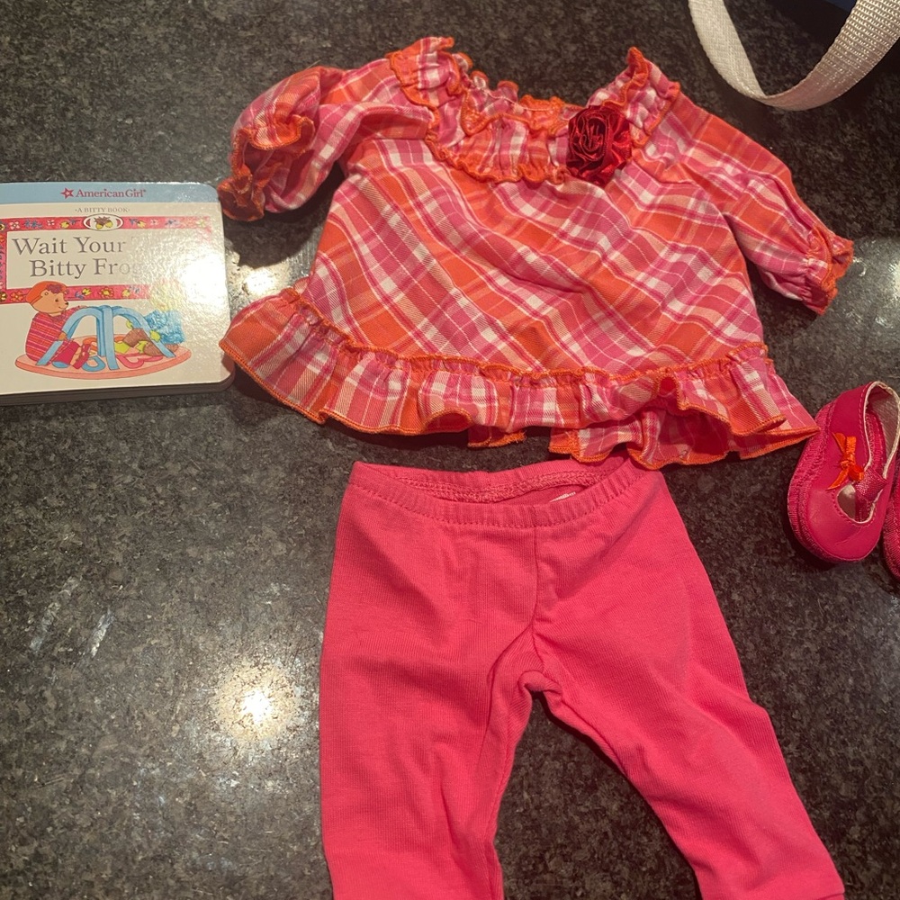 Pink and Orange Plaid American Girl Doll Outfit